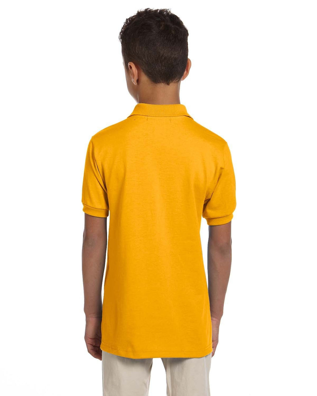 Jerzees Youth 50/50 Jersey Knit Polo Shirt 437Y | Gold - Back