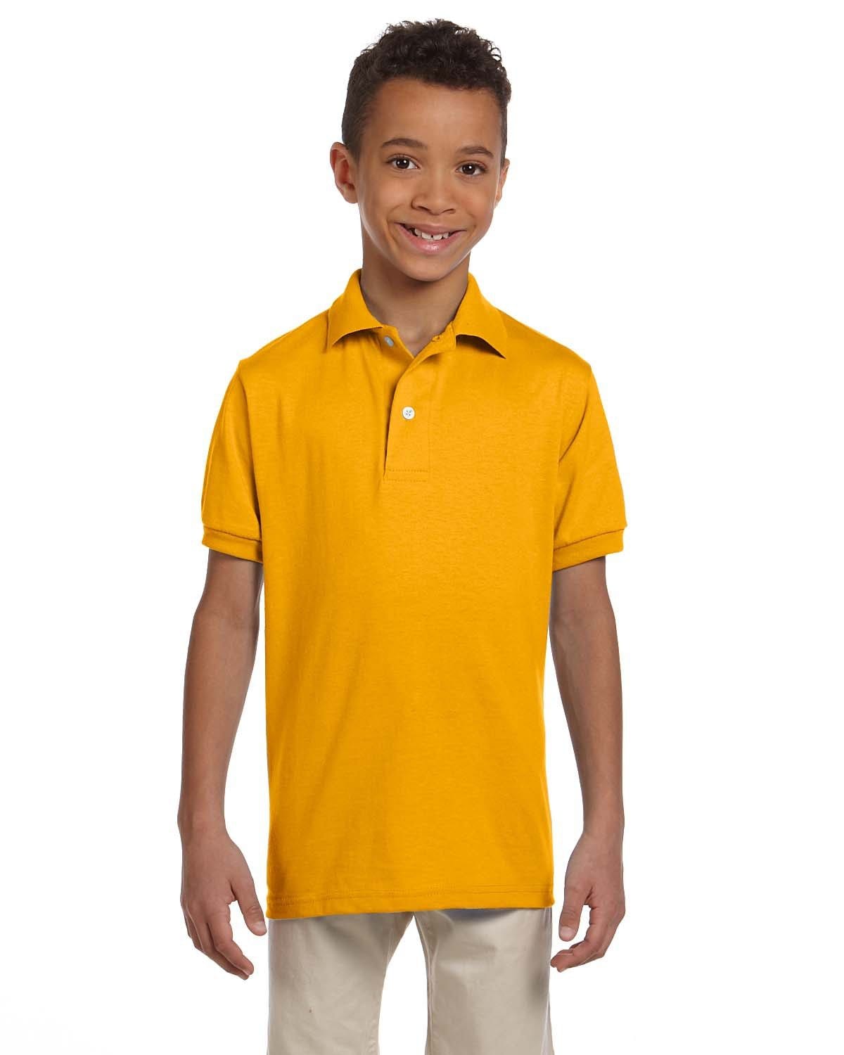 Jerzees Youth 50/50 Jersey Knit Polo Shirt 437Y | Gold - Front