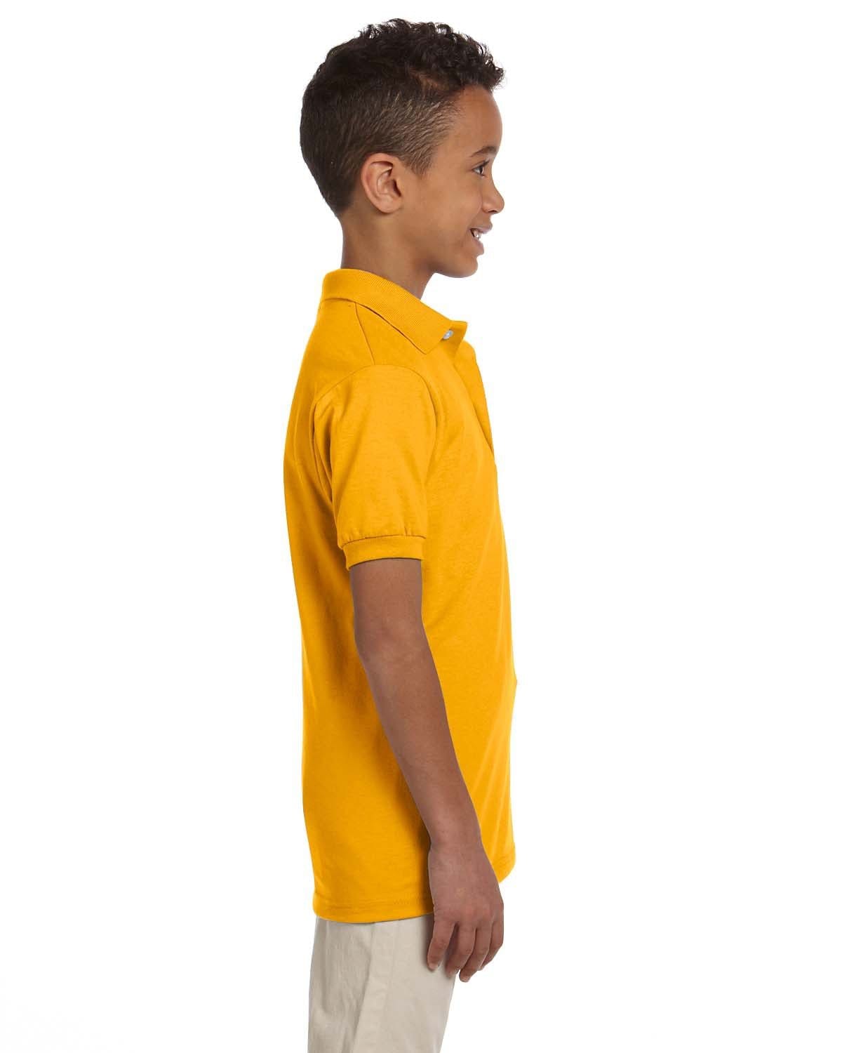 Jerzees Youth 50/50 Jersey Knit Polo Shirt 437Y | Gold - Side