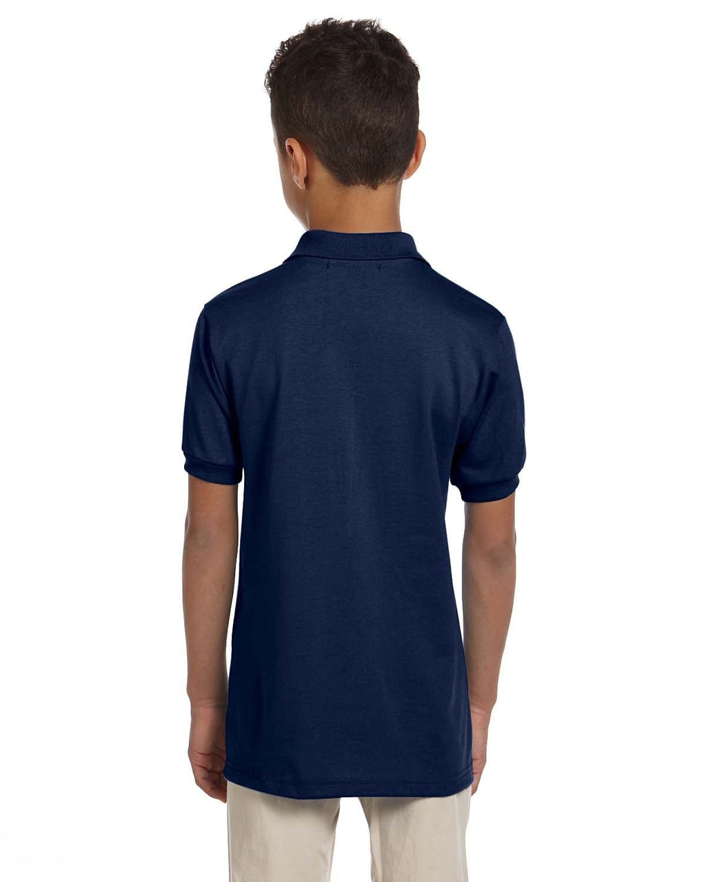Jerzees Youth 50/50 Jersey Knit Polo Shirt 437Y | J Navy - Back