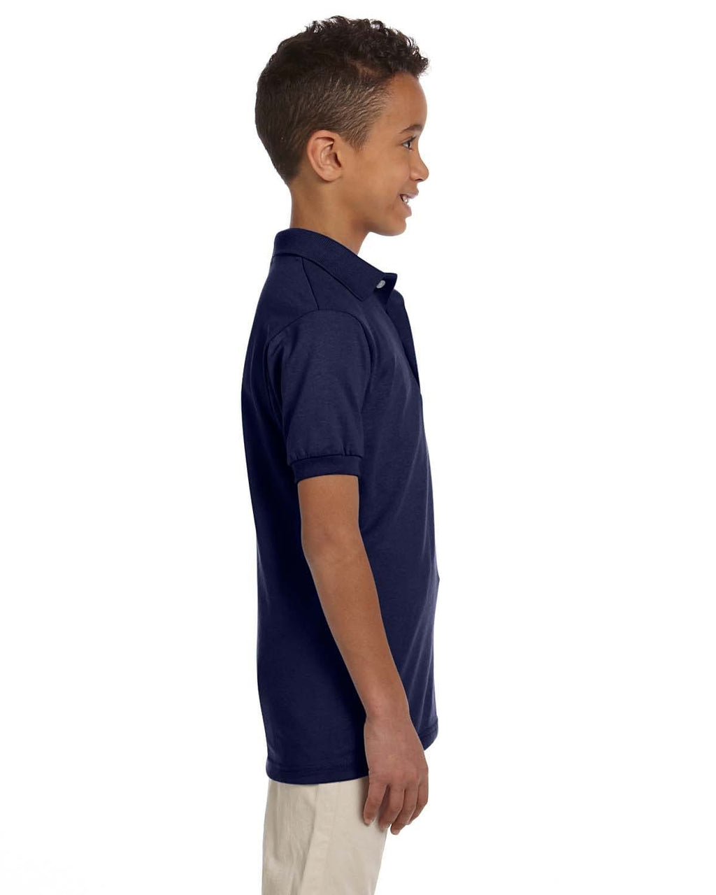 Jerzees Youth 50/50 Jersey Knit Polo Shirt 437Y | J Navy - Side