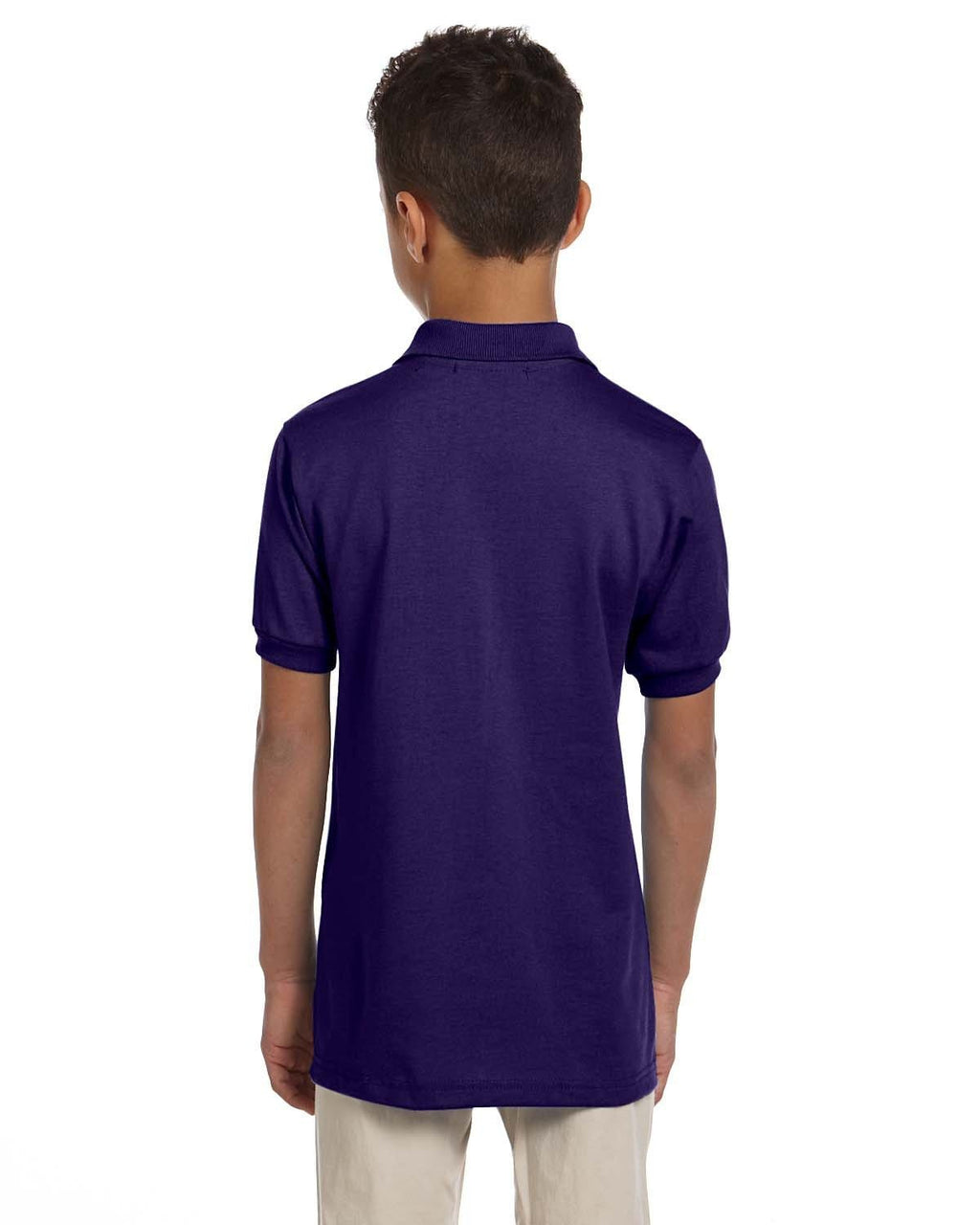 Jerzees Youth 50/50 Jersey Knit Polo Shirt 437Y | Deep Purple - Back