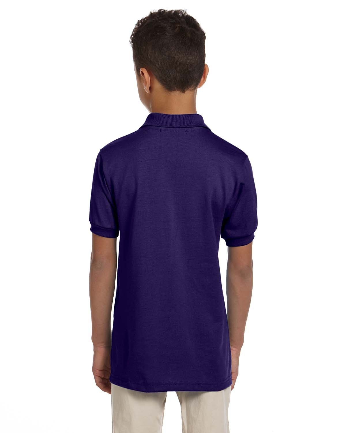 Jerzees Youth 50/50 Jersey Knit Polo Shirt 437Y | Deep Purple - Back
