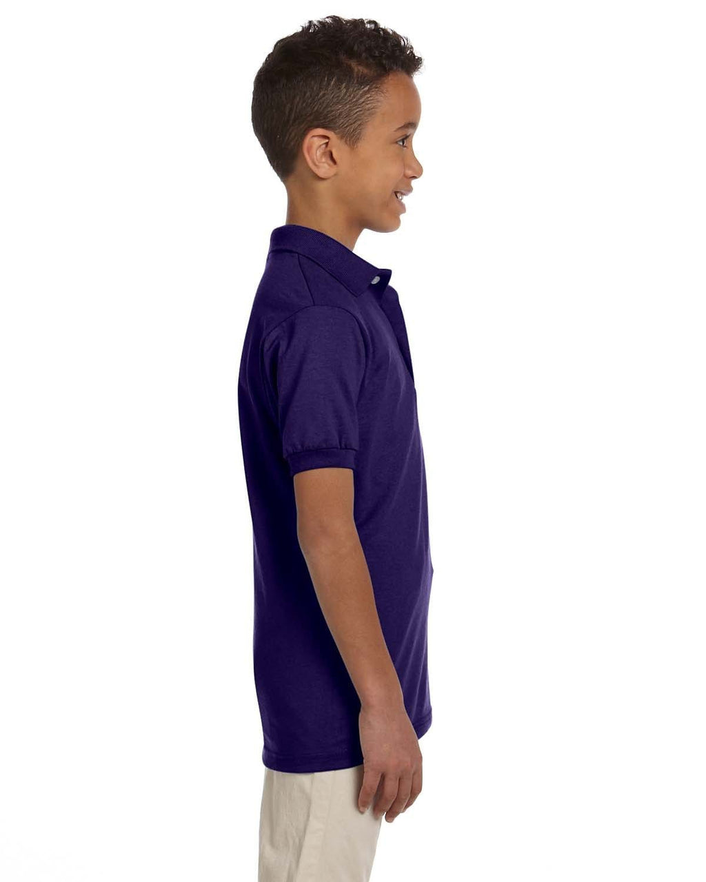 Jerzees Youth 50/50 Jersey Knit Polo Shirt 437Y | Deep Purple - Side