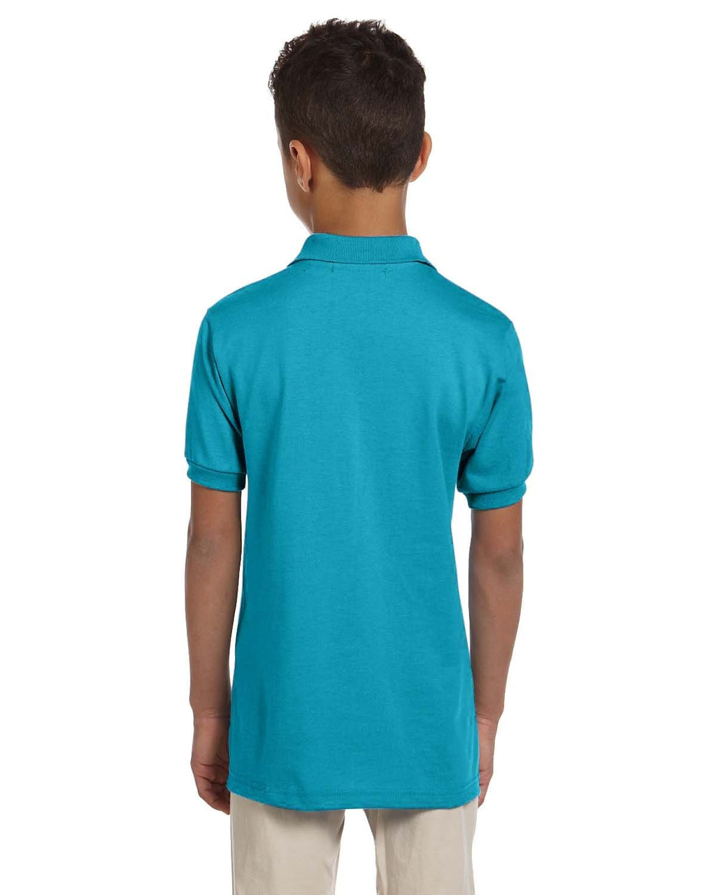 Jerzees Youth 50/50 Jersey Knit Polo Shirt 437Y | California Blue - Back