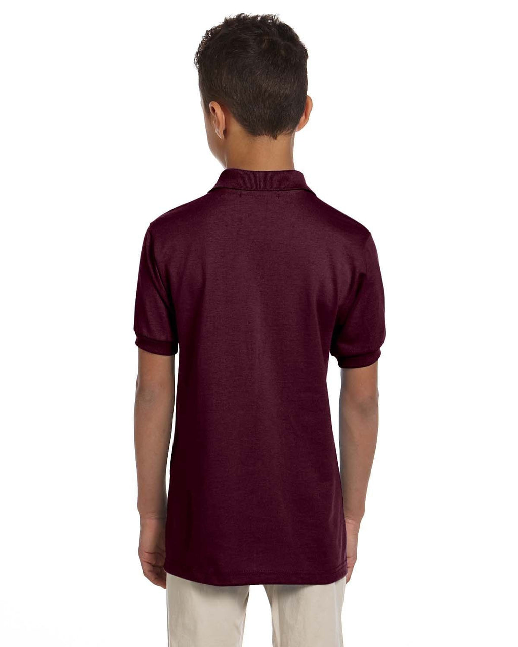 Jerzees Youth 50/50 Jersey Knit Polo Shirt 437Y | Maroon - Back