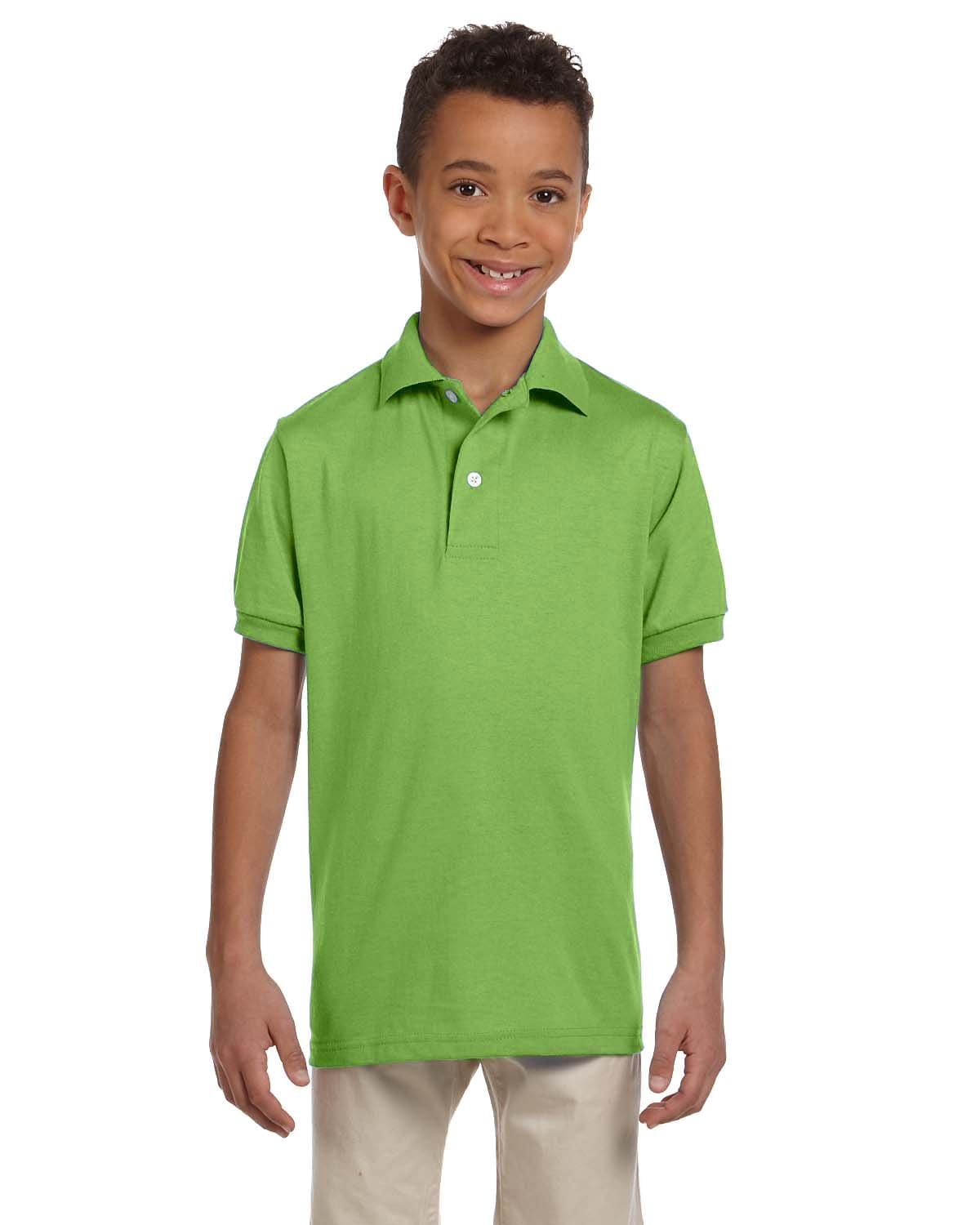 Jerzees Youth 50/50 Jersey Knit Polo Shirt 437Y | Kiwi - Front