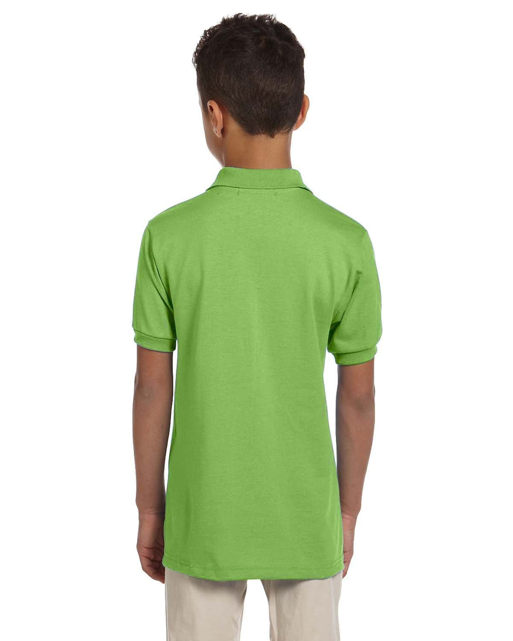 Jerzees Youth 50/50 Jersey Knit Polo Shirt 437Y | Kiwi - Back