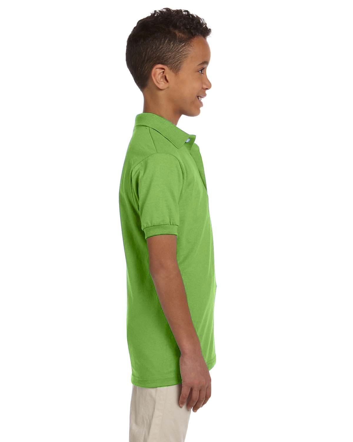Jerzees Youth 50/50 Jersey Knit Polo Shirt 437Y | Kiwi - Side