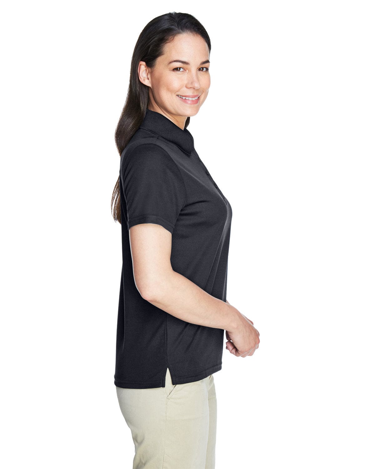 Core 365 Origin Ladies Performance Pique Polo 78181 | Carbon - Side