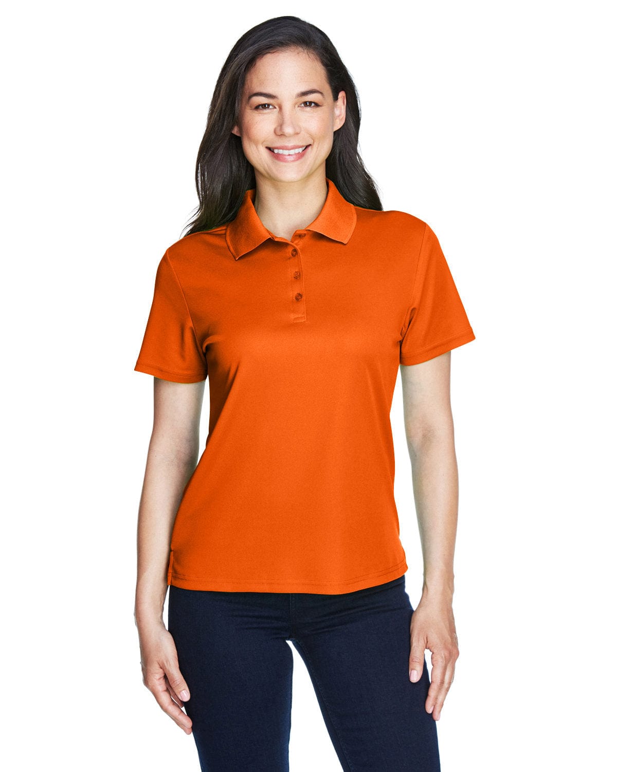 Core 365 Origin Ladies Performance Pique Polo 78181 | Campus Orange - Front