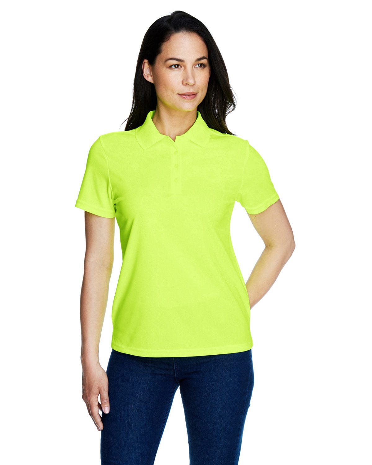 Core 365 Origin Ladies Performance Pique Polo 78181 | Safety Yellow - Front