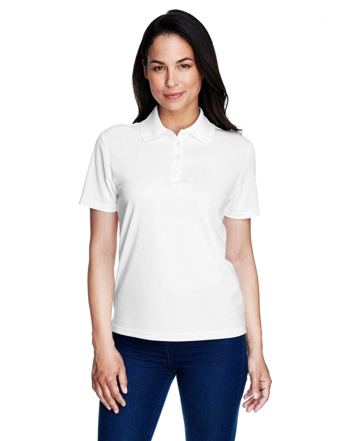 Core 365 Origin Ladies Performance Pique Polo 78181 | White - Front