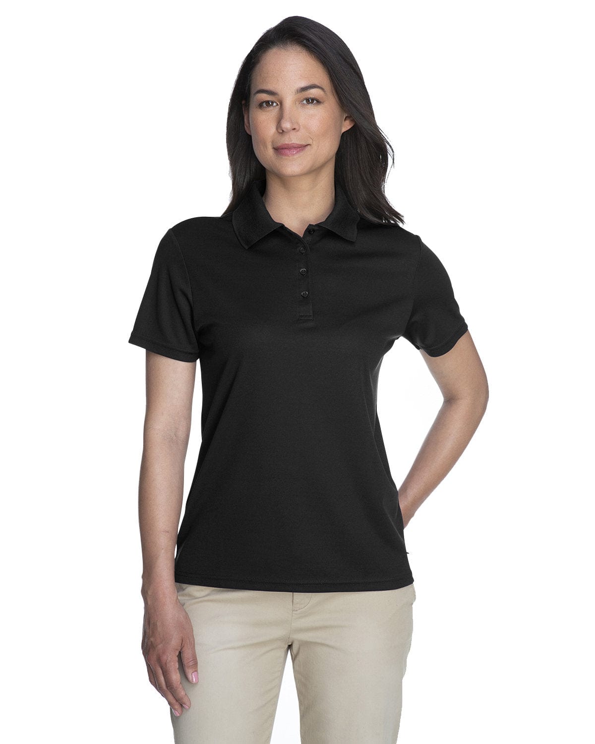 Core 365 Origin Ladies Performance Pique Polo 78181 | Black - Front