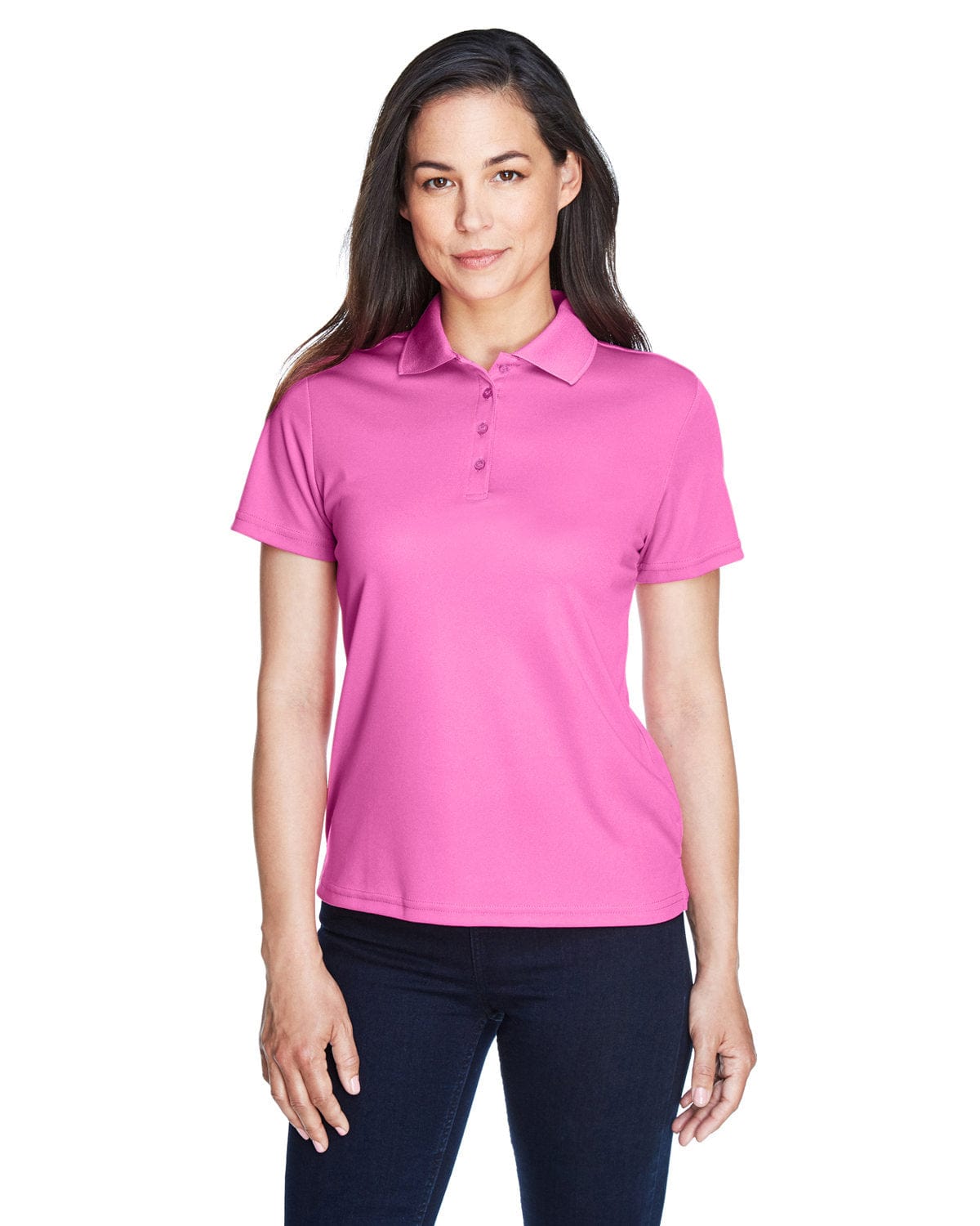 Core 365 Origin Ladies Performance Pique Polo 78181 | Charity Pink - Front