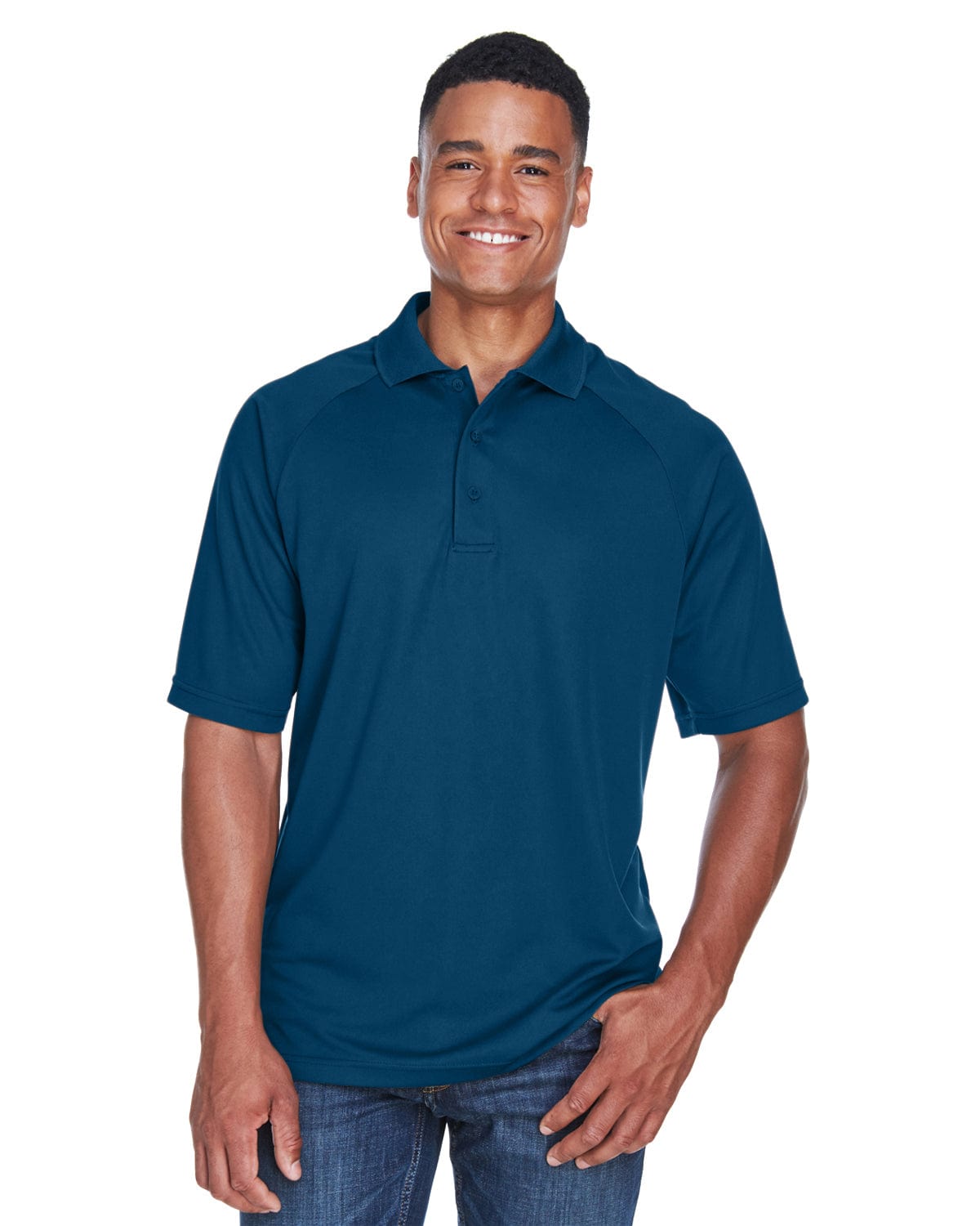 Extreme Mens Eperformance Pique Polo Shirt 85080 | Ceramic Blue - Front