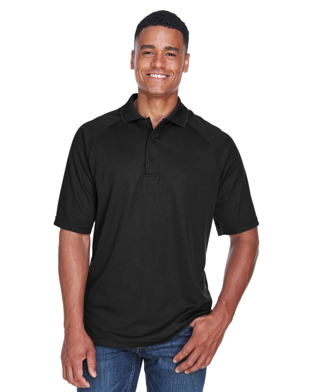 Extreme Mens Eperformance Pique Polo Shirt 85080 | Black - Front
