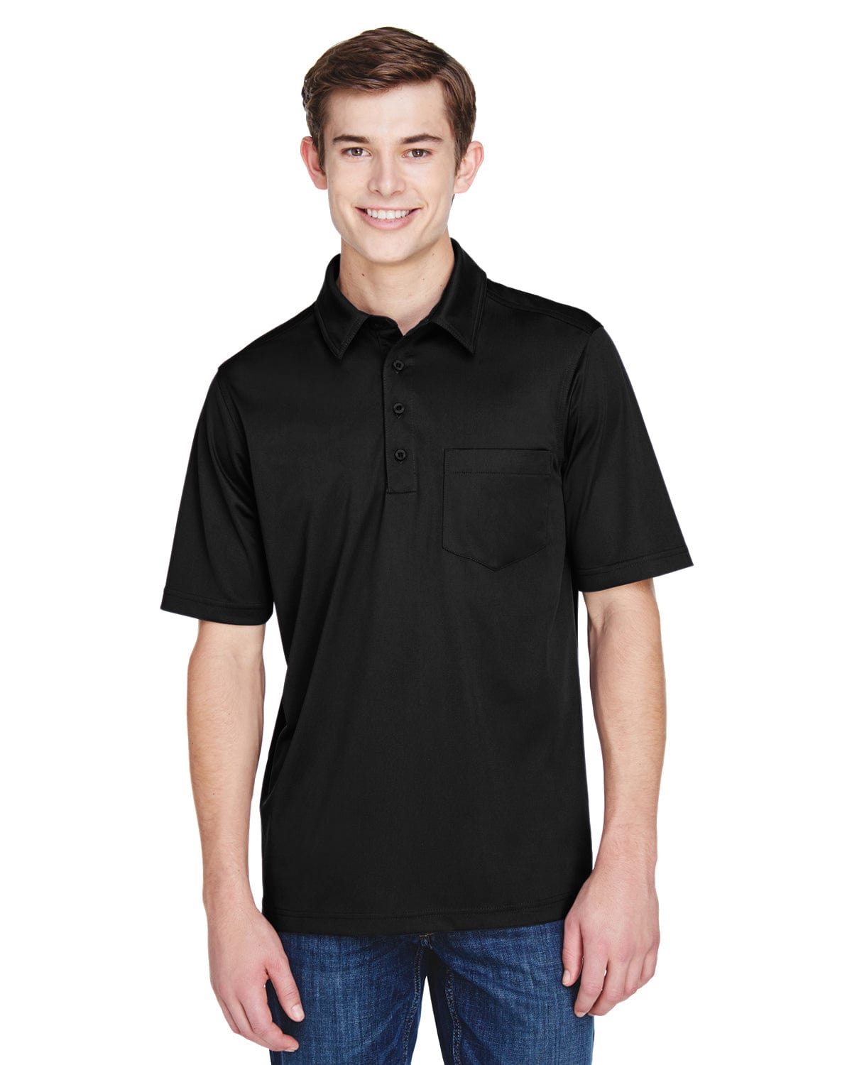 Extreme Shift Mens Snag Protection Plus Polo Shirt 85114T | Black - Front