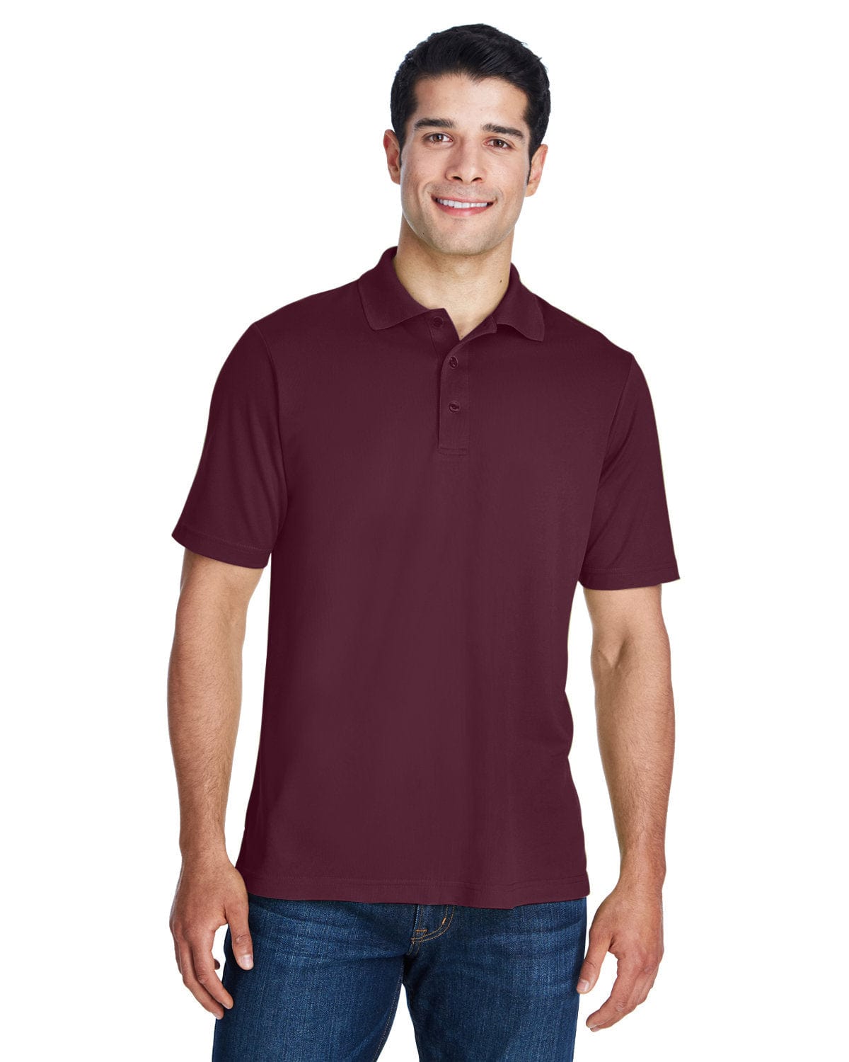 Core 365 Origin Mens Performance Pique Polo Shirt 88181 | Burgundy - Front