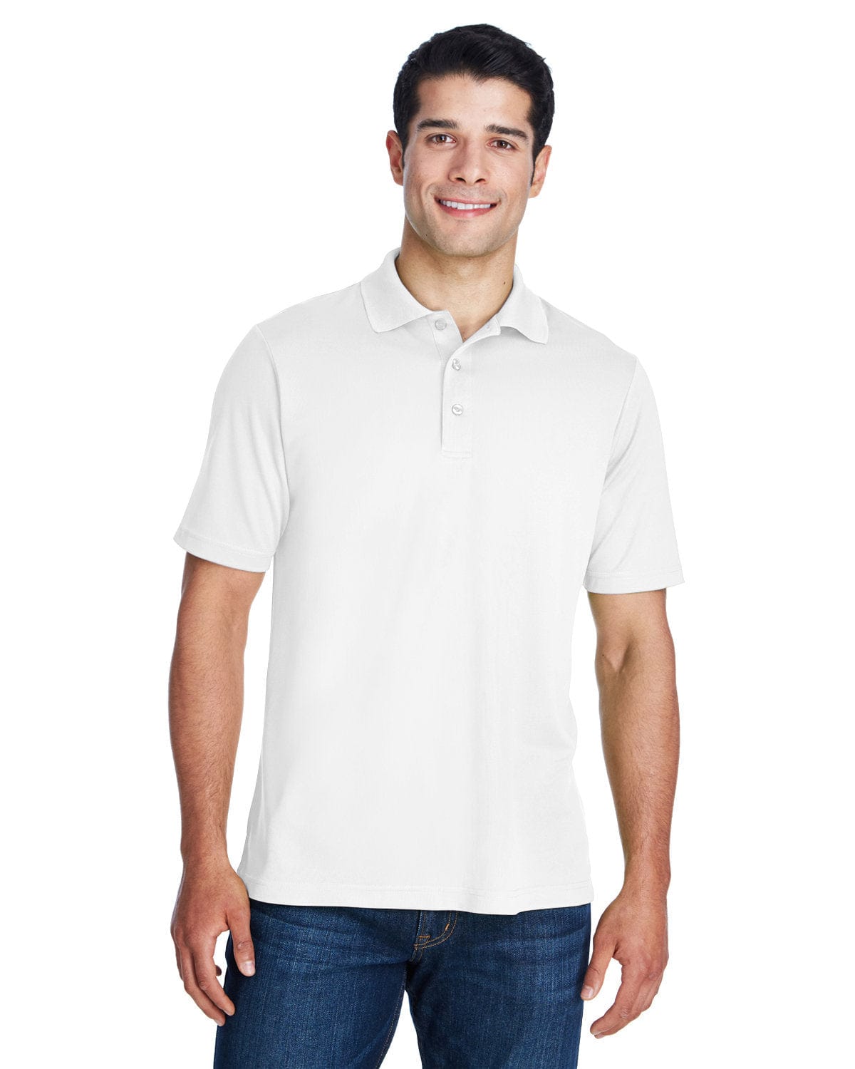 Core 365 Origin Mens Performance Pique Polo Shirt 88181 | White - Front
