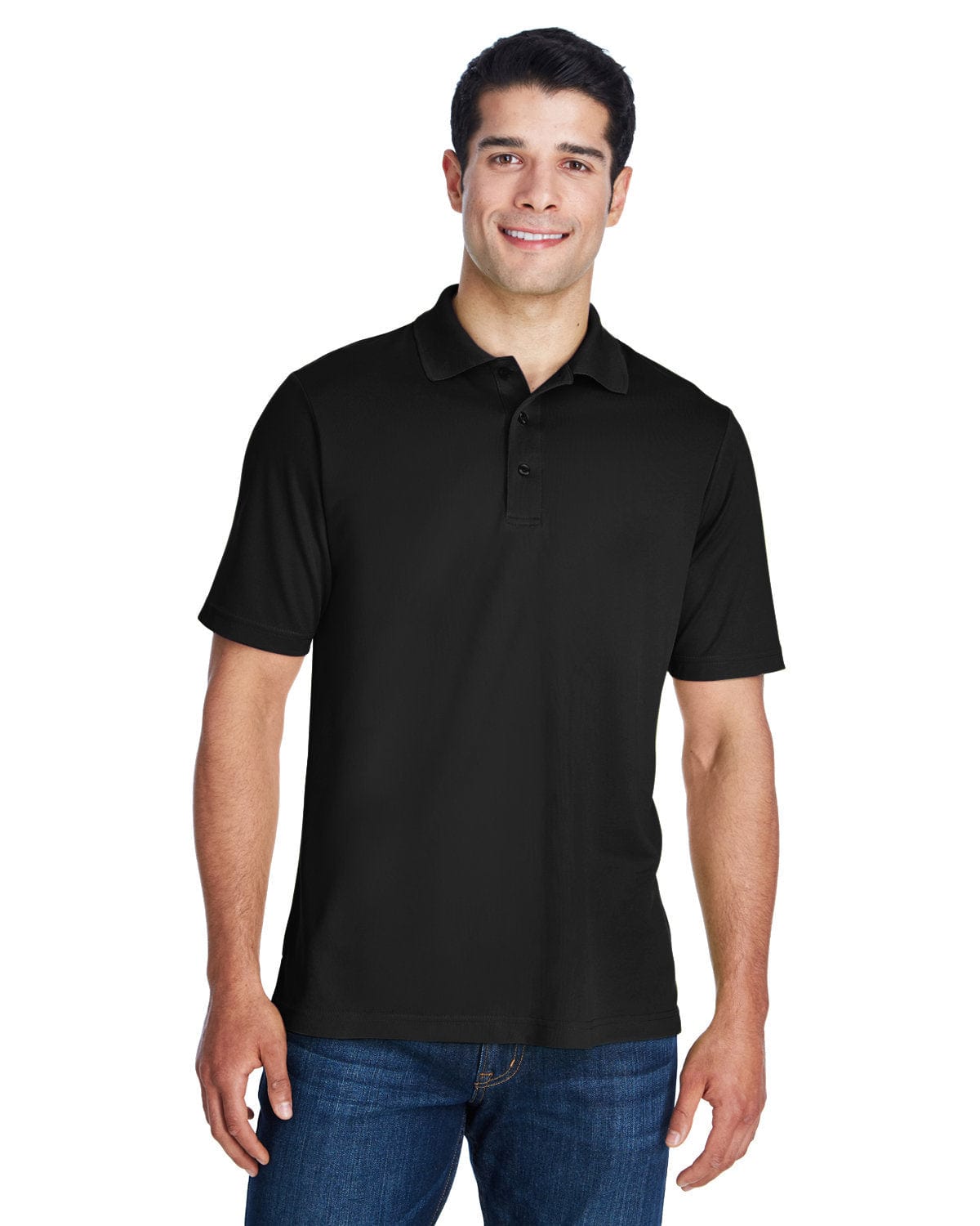 Core 365 Origin Mens Performance Pique Polo Shirt 88181 | Black - Front