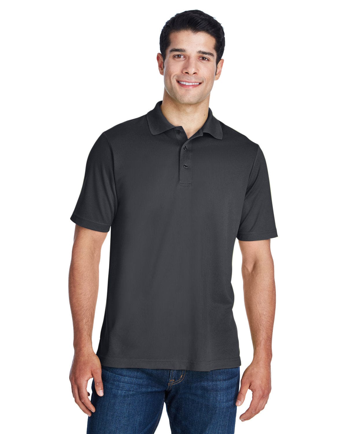 Core 365 Origin Mens Tall Performance Pique Polo Shirt 88181T | Carbon - Front