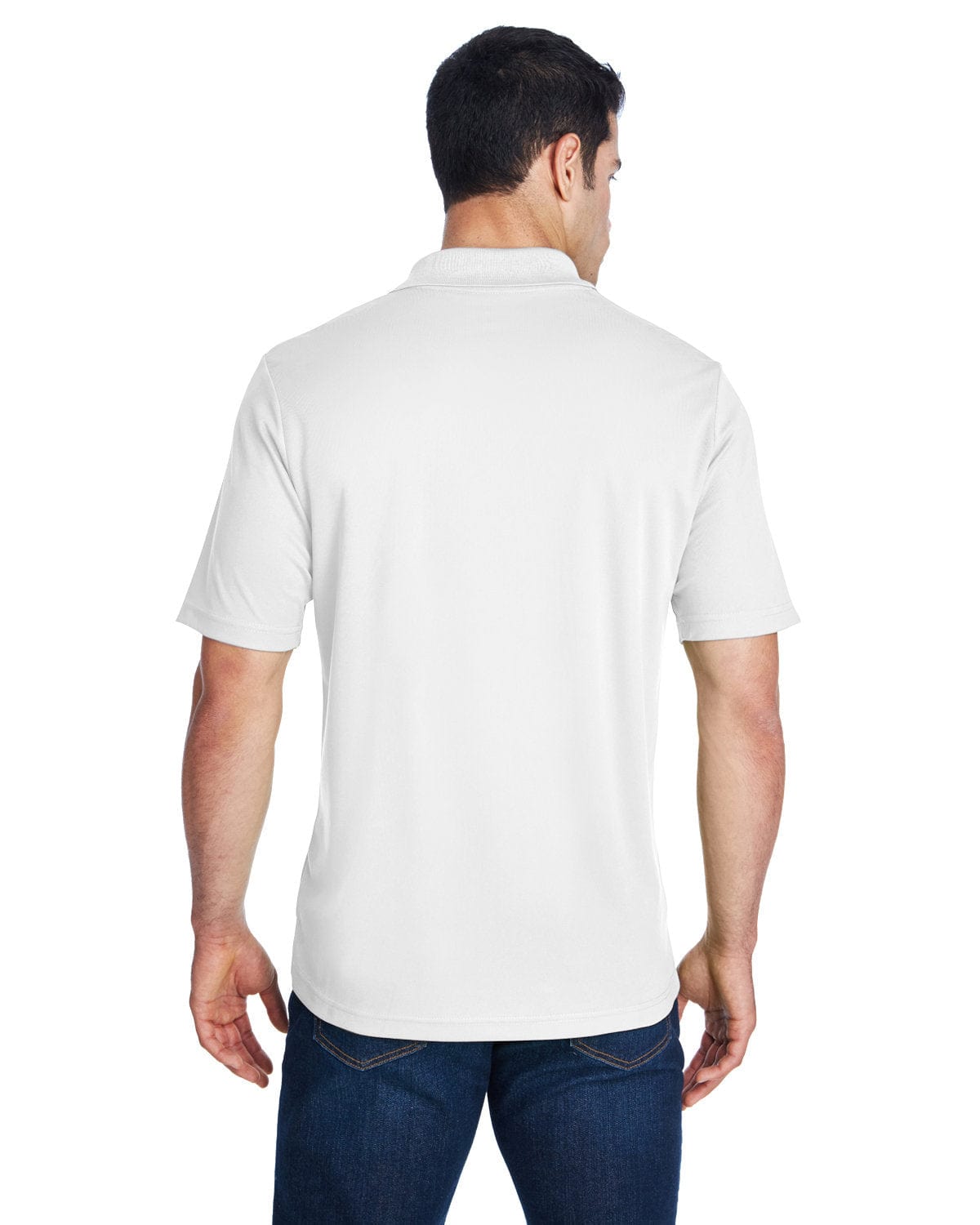 Core 365 Origin Mens Tall Performance Pique Polo Shirt 88181T | White - Back