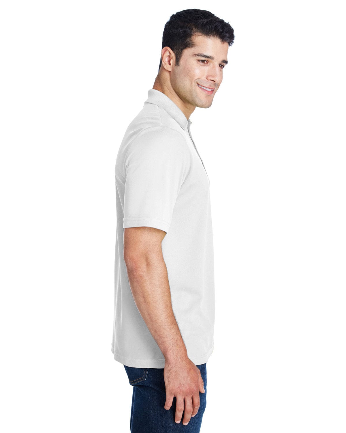 Core 365 Origin Mens Tall Performance Pique Polo Shirt 88181T | White - Side