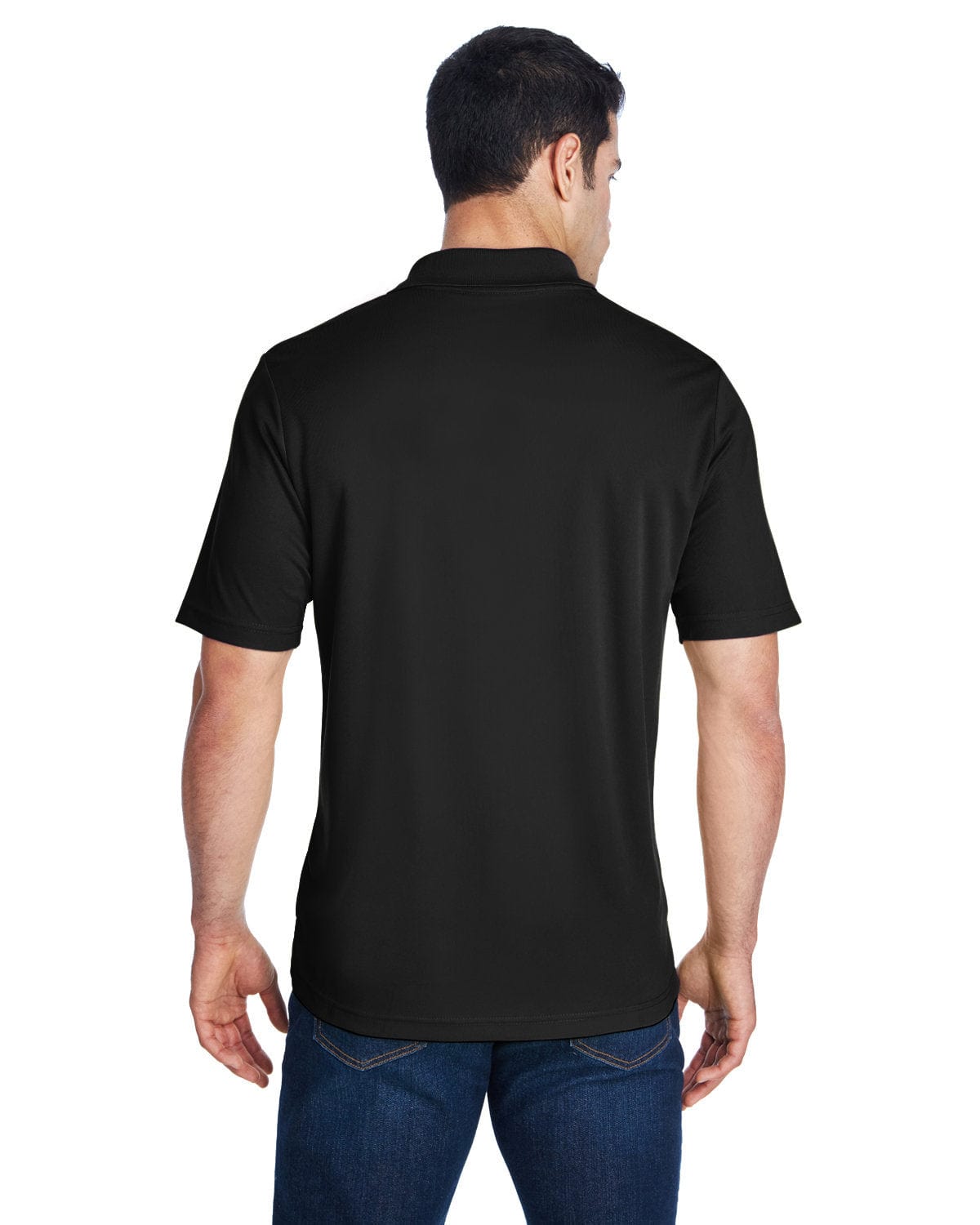 Core 365 Origin Mens Tall Performance Pique Polo Shirt 88181T | Black - Back