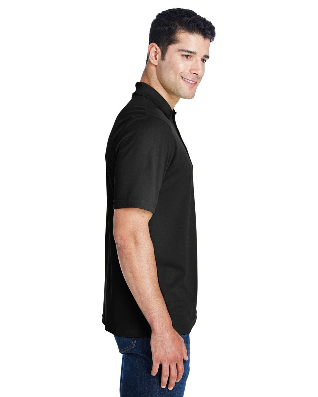 Core 365 Origin Mens Tall Performance Pique Polo Shirt 88181T | Black - Side