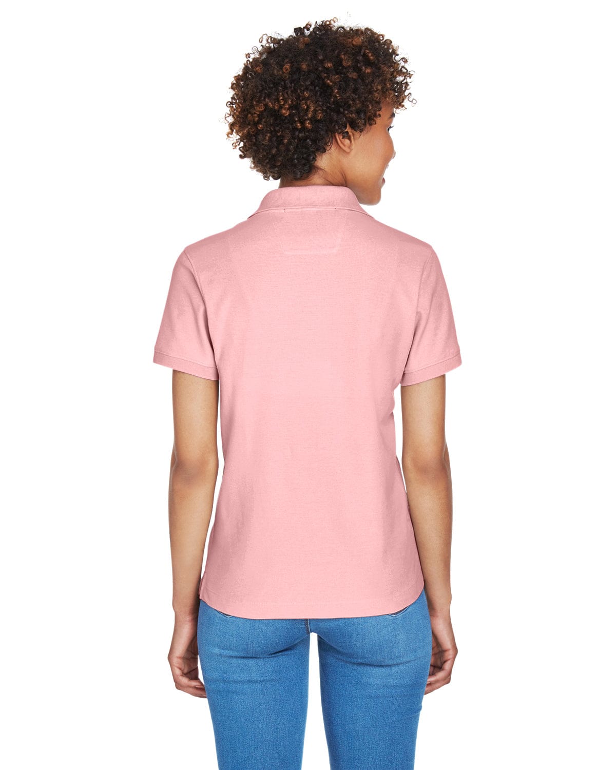 Devon & Jones Ladies Fine Pima Pique Polo D100W | Pink - Back