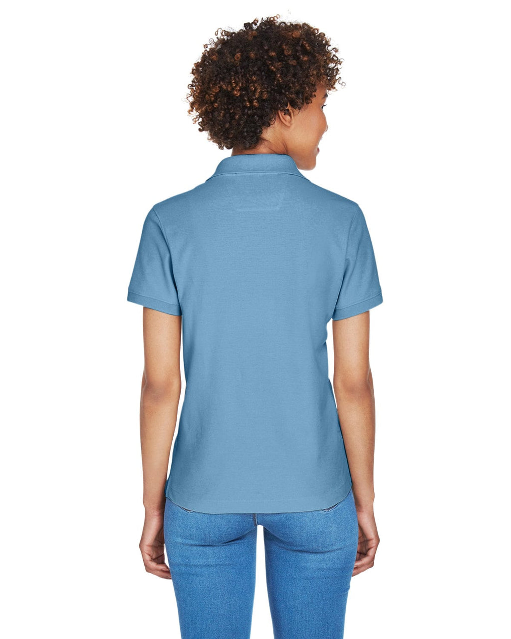Devon & Jones Ladies Fine Pima Pique Polo D100W | Slate Blue - Back