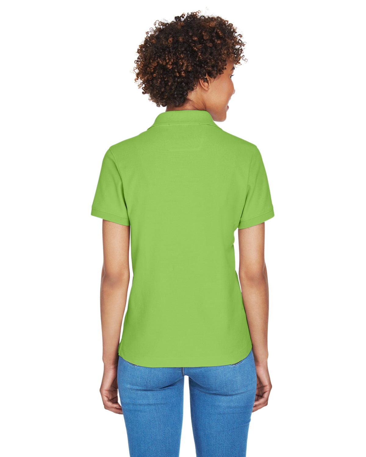 Devon & Jones Ladies Fine Pima Pique Polo D100W | Lime - Back