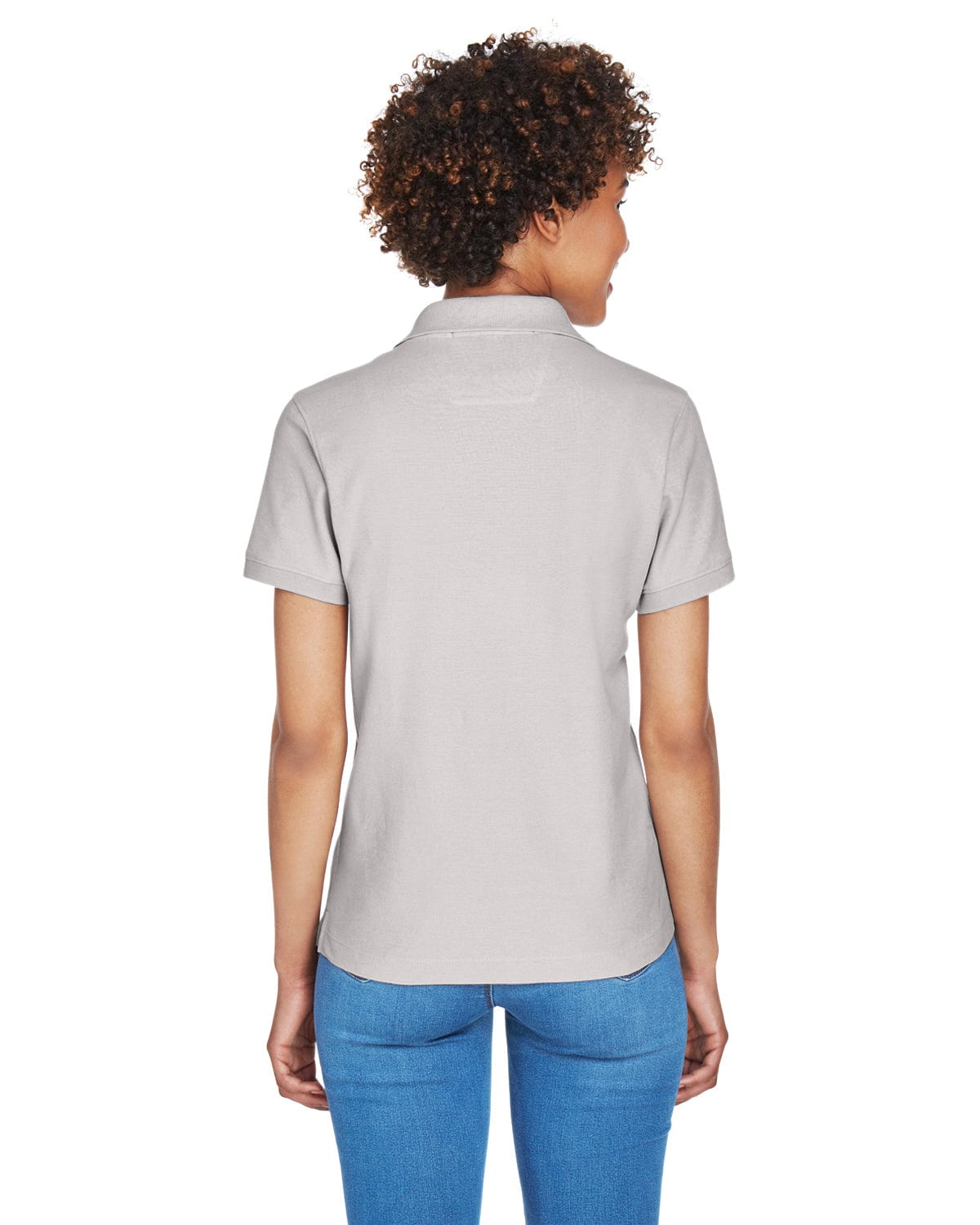 Devon & Jones Ladies Fine Pima Pique Polo D100W | Silver - Back