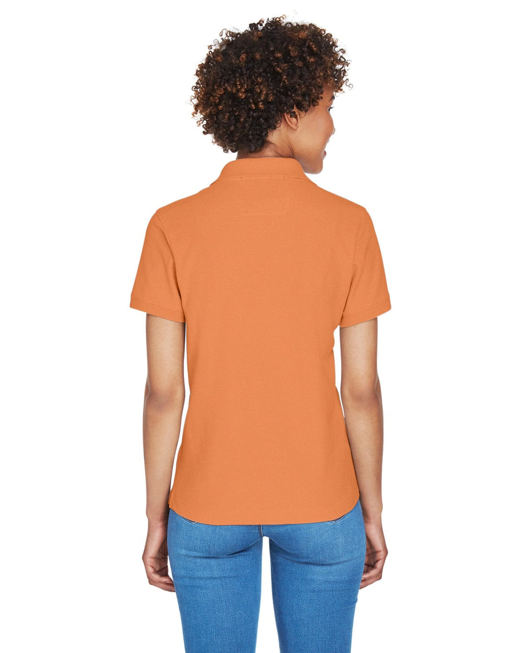 Devon & Jones Ladies Fine Pima Pique Polo D100W | Cantaloupe - Back