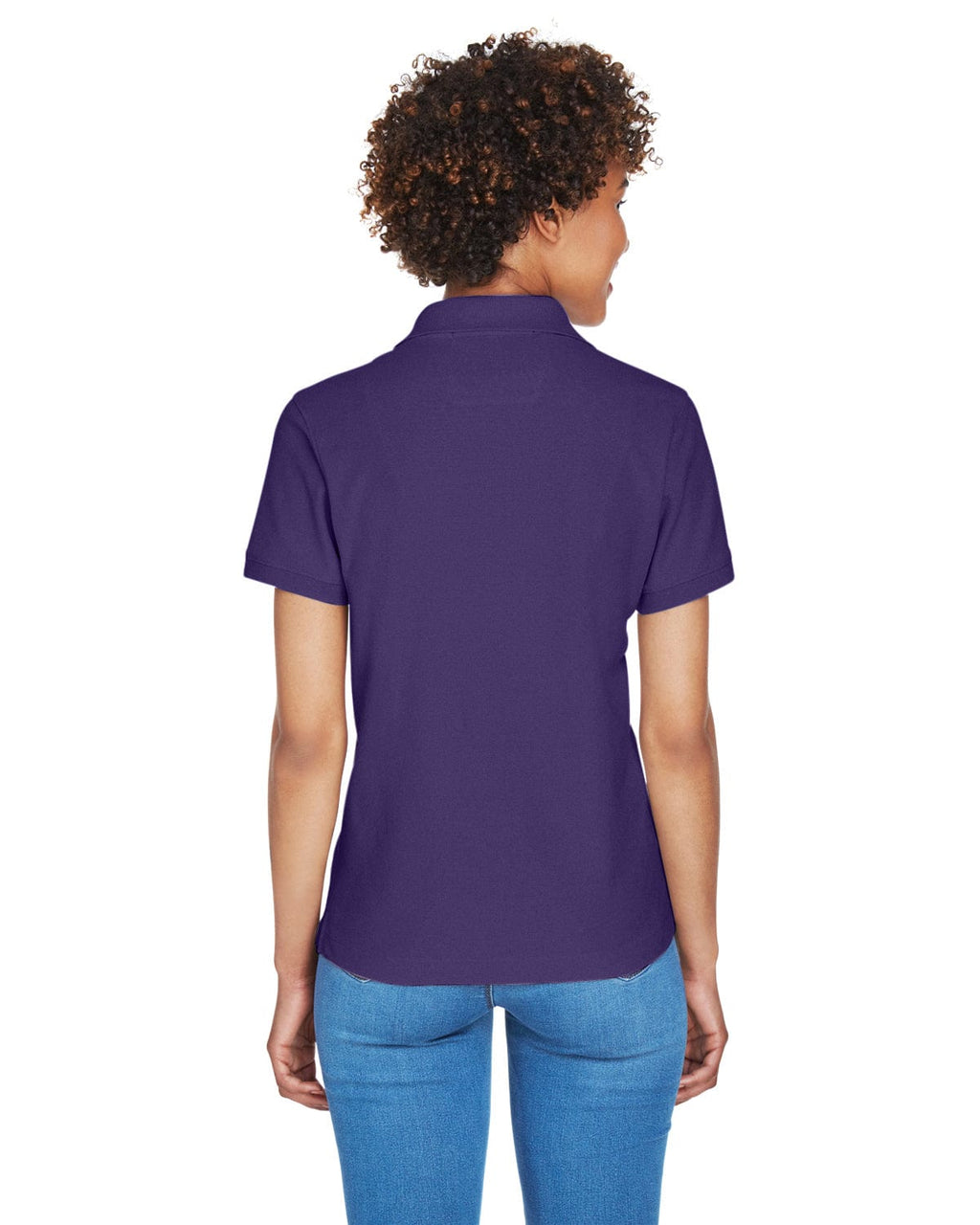 Devon & Jones Ladies Fine Pima Pique Polo D100W | Deep Purple - Back
