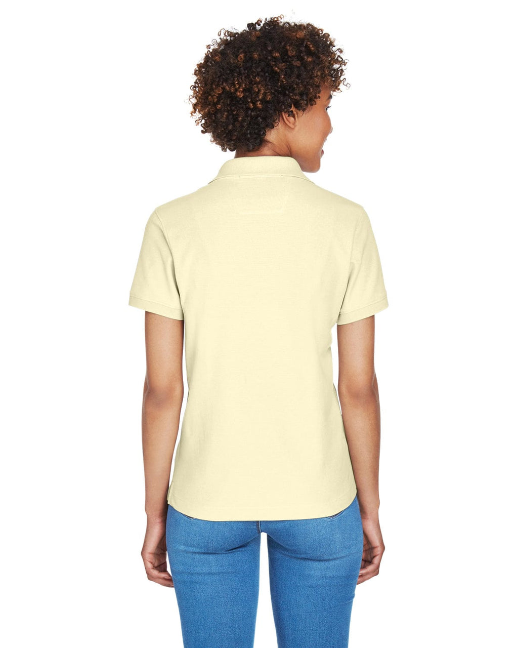 Devon & Jones Ladies Fine Pima Pique Polo D100W | Transparent Yell - Back