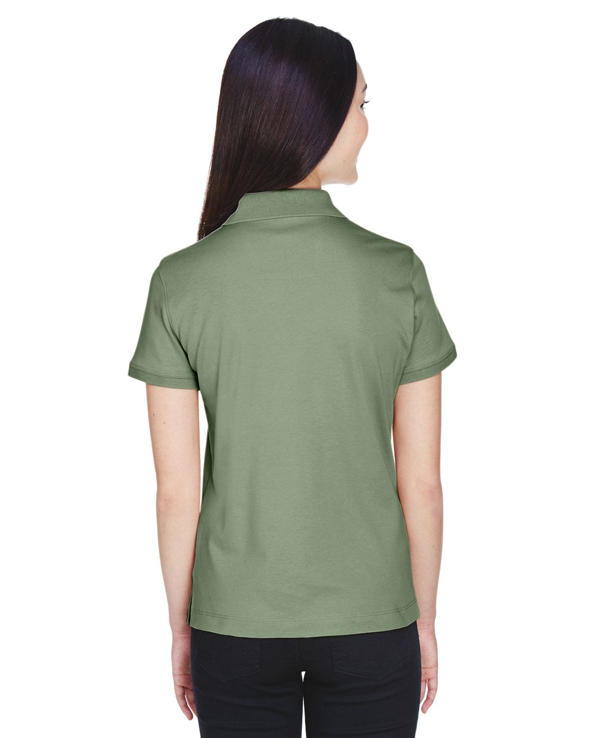 Devon & Jones Ladies Perfect Pima Interlock Polo Shirt D140SW | Dill - Back