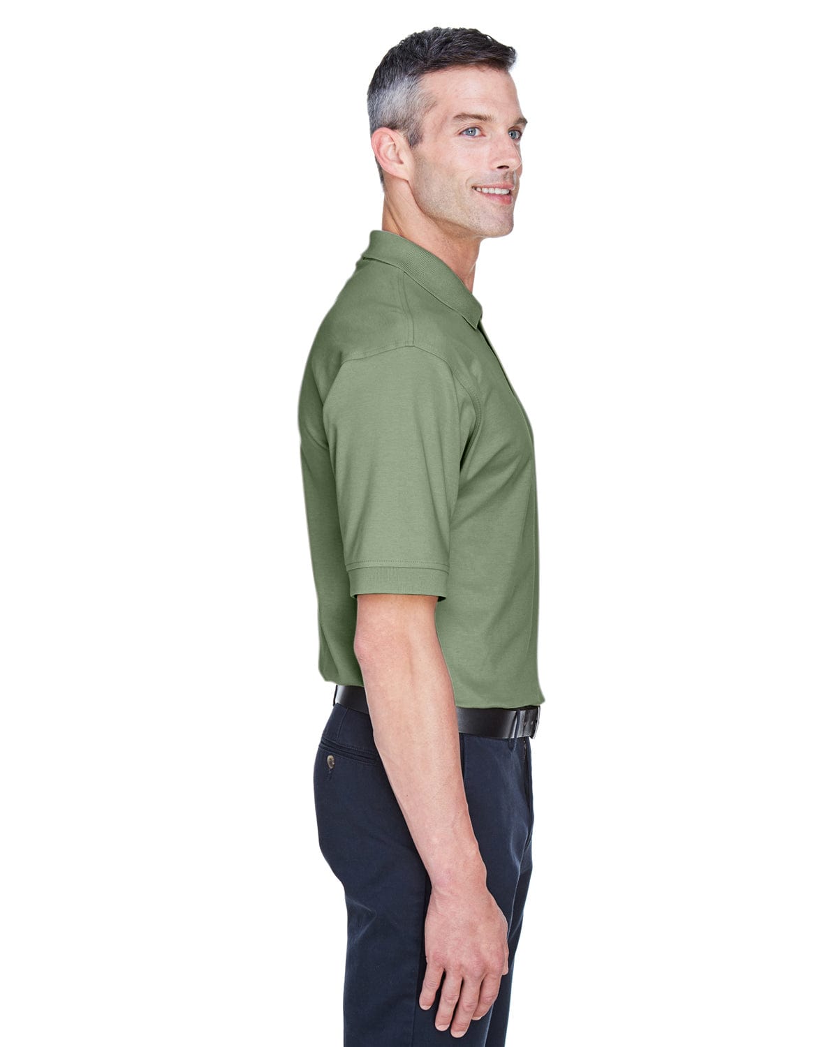 Devon & Jones Perfect Pima Interlock Polo Shirt D140S | Dill - Side
