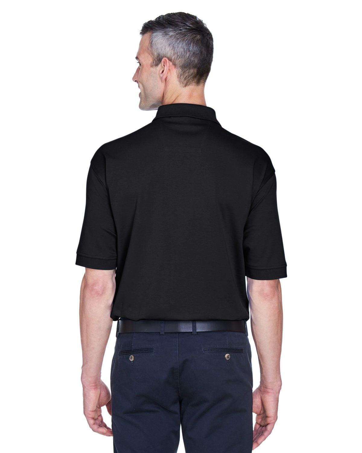 Devon & Jones Perfect Pima Interlock Polo Shirt D140S | Black - Back