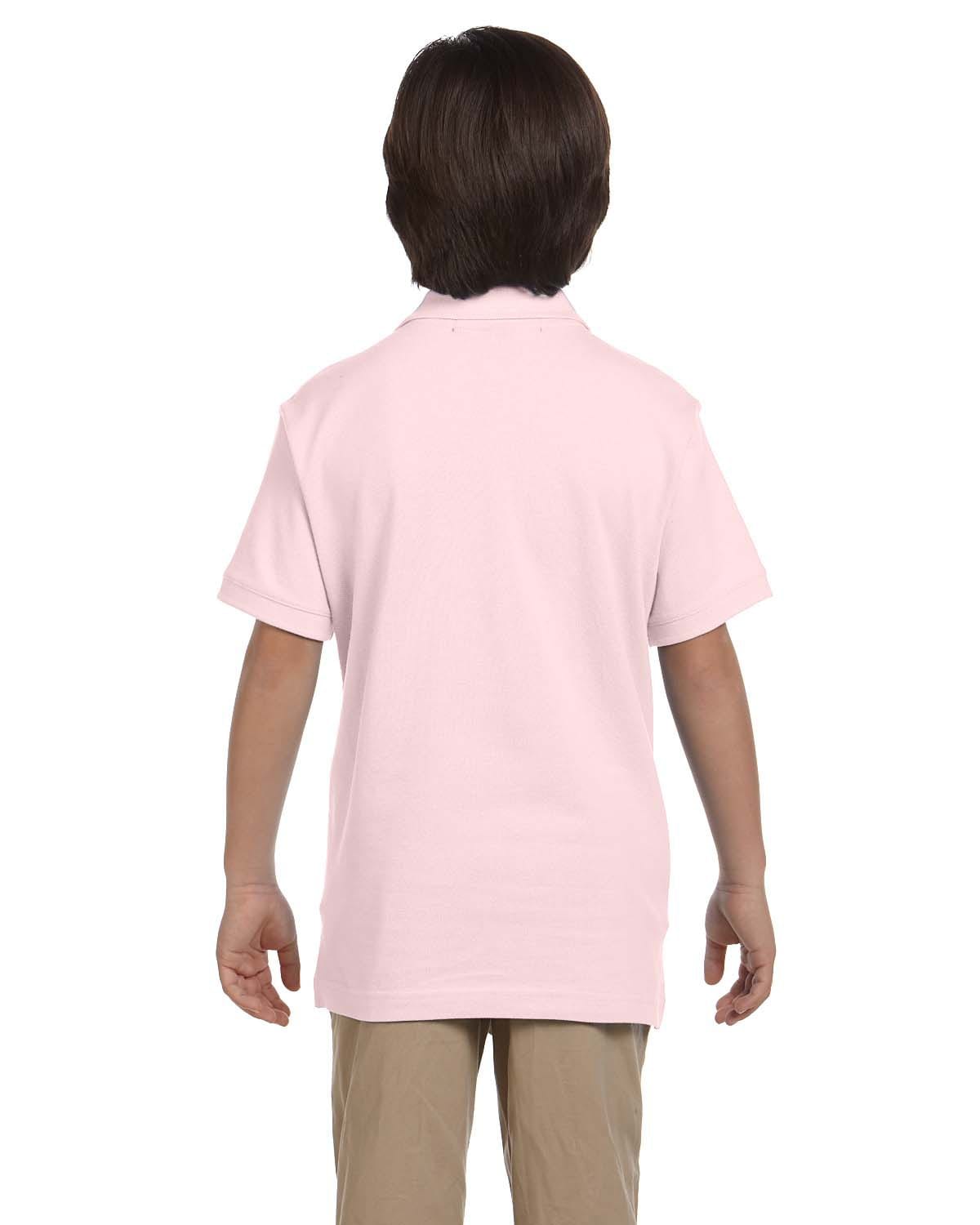 Harriton Youth Pique Knit Polo Shirt M200Y | Blush - Back