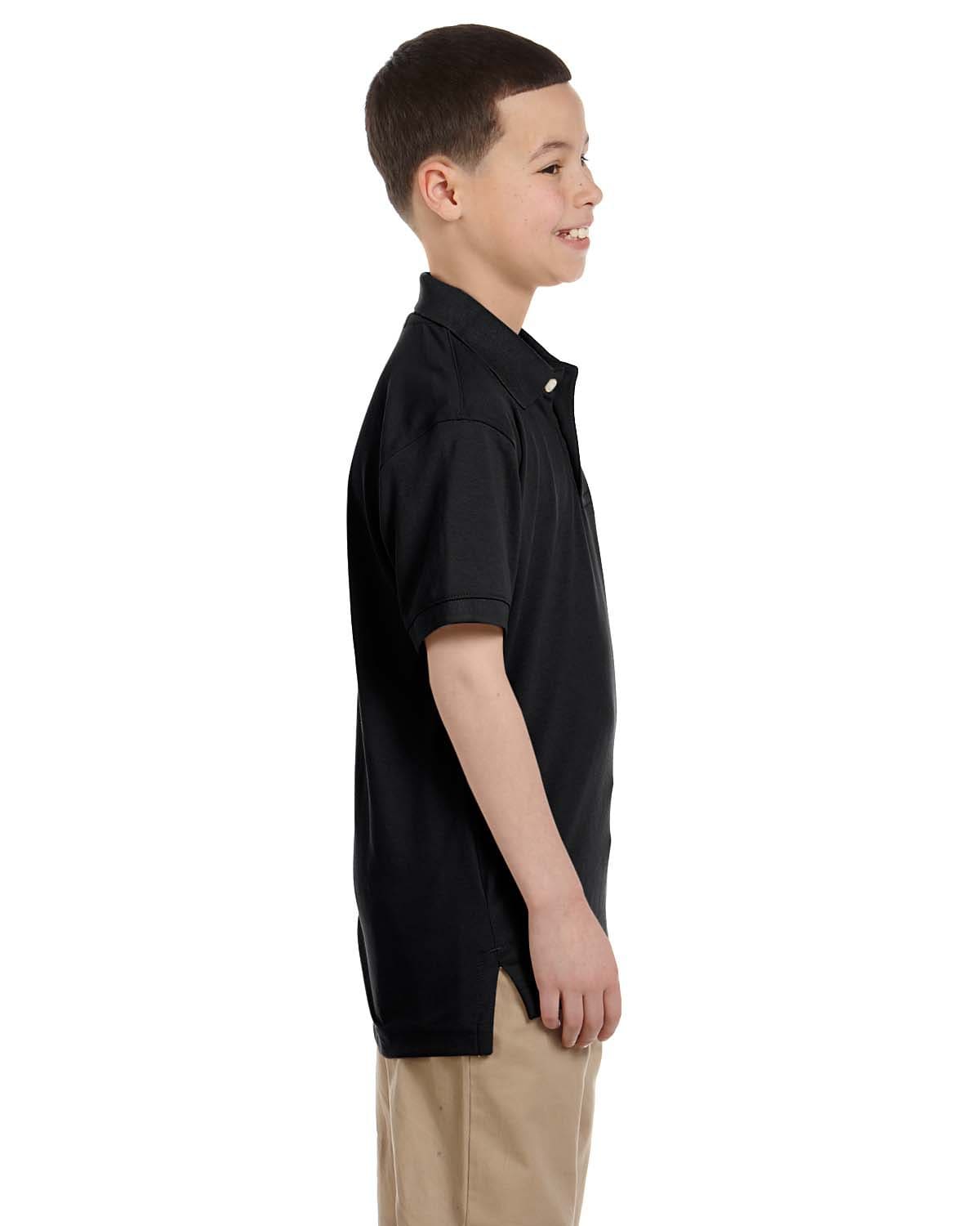 Harriton Youth Easy Blend Polo Shirt M265Y | Black - Back