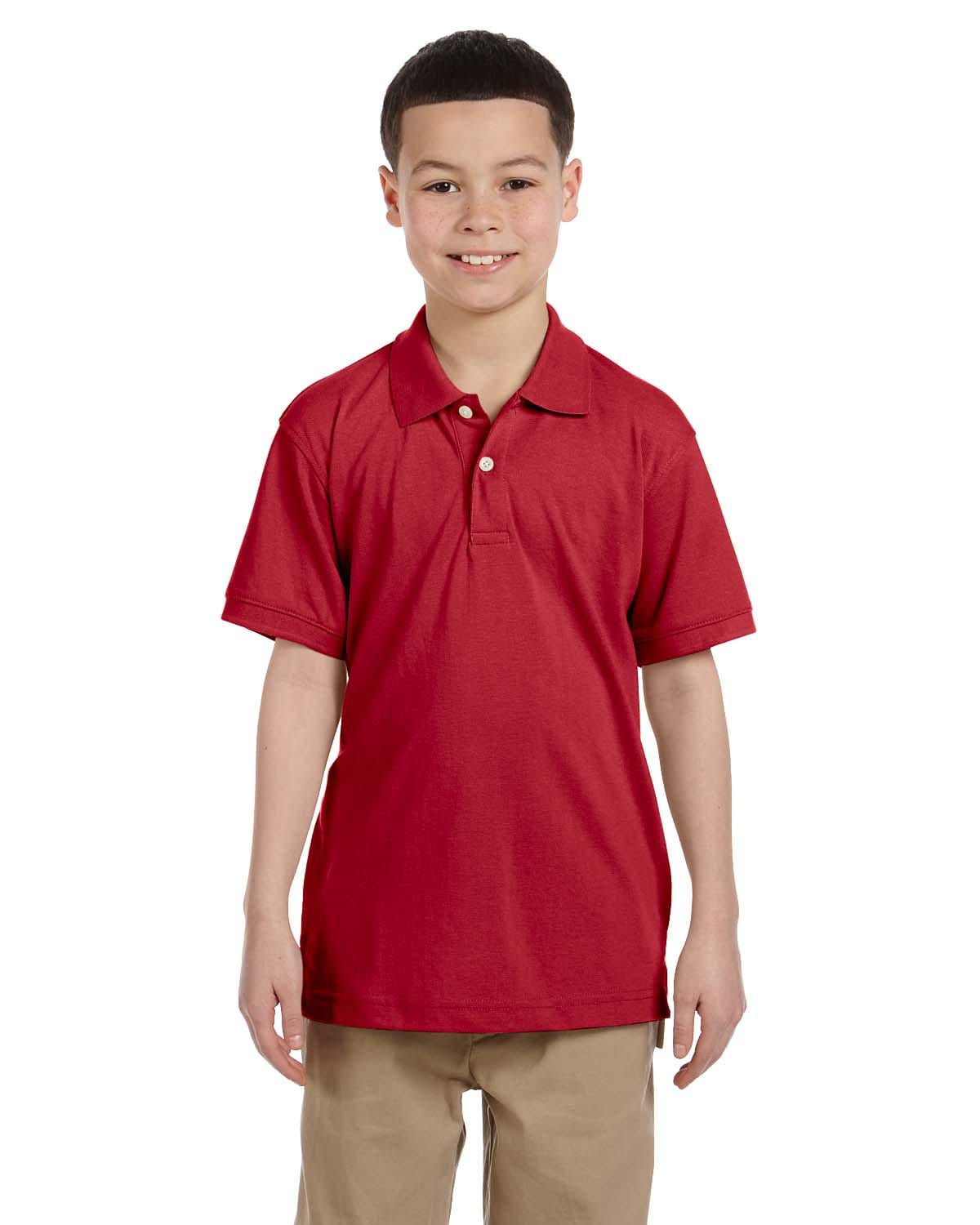 Harriton Youth Easy Blend Polo Shirt M265Y | Red - Front
