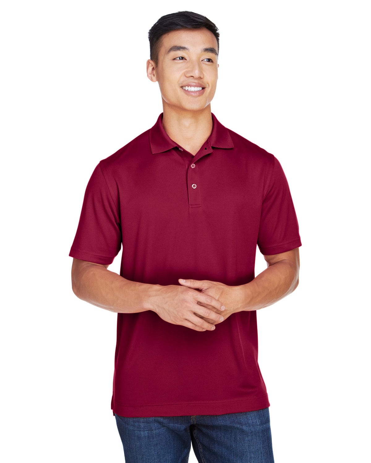 Harriton Double Mesh Polo Shirt M353 | Maroon - Front