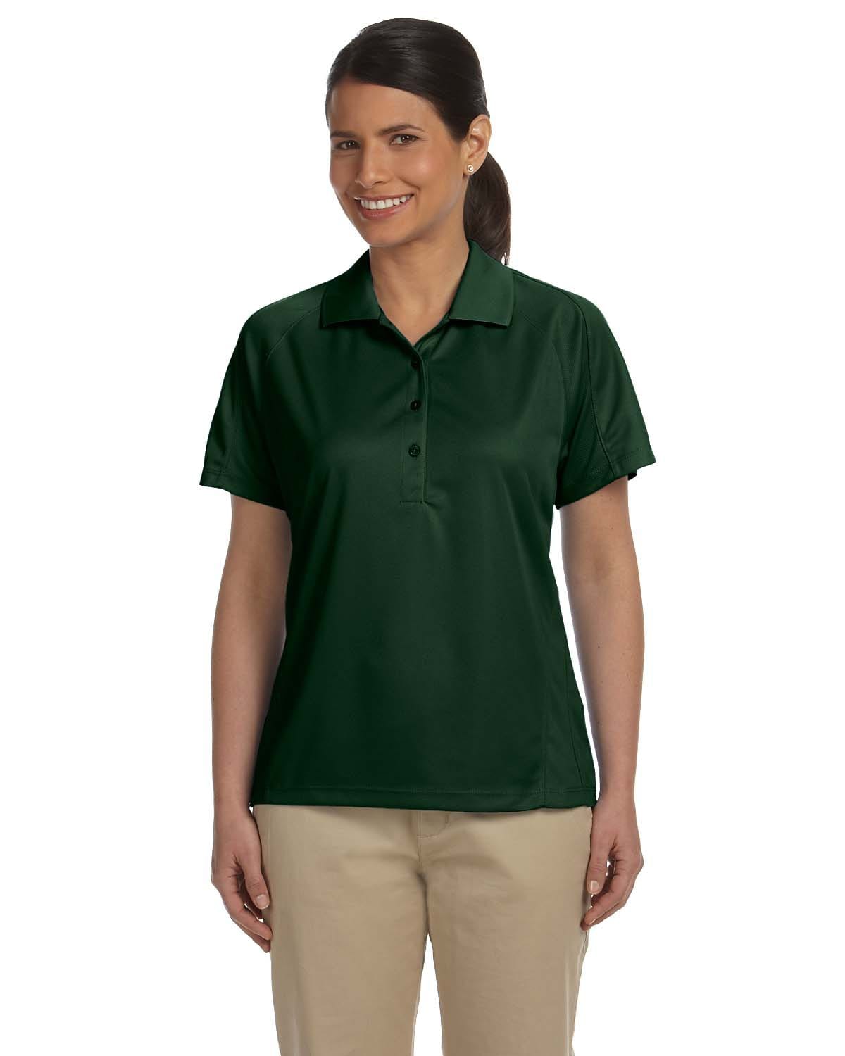 Harriton Ladies Polytech Mesh Polo Shirt M374W | Dark Green - Front