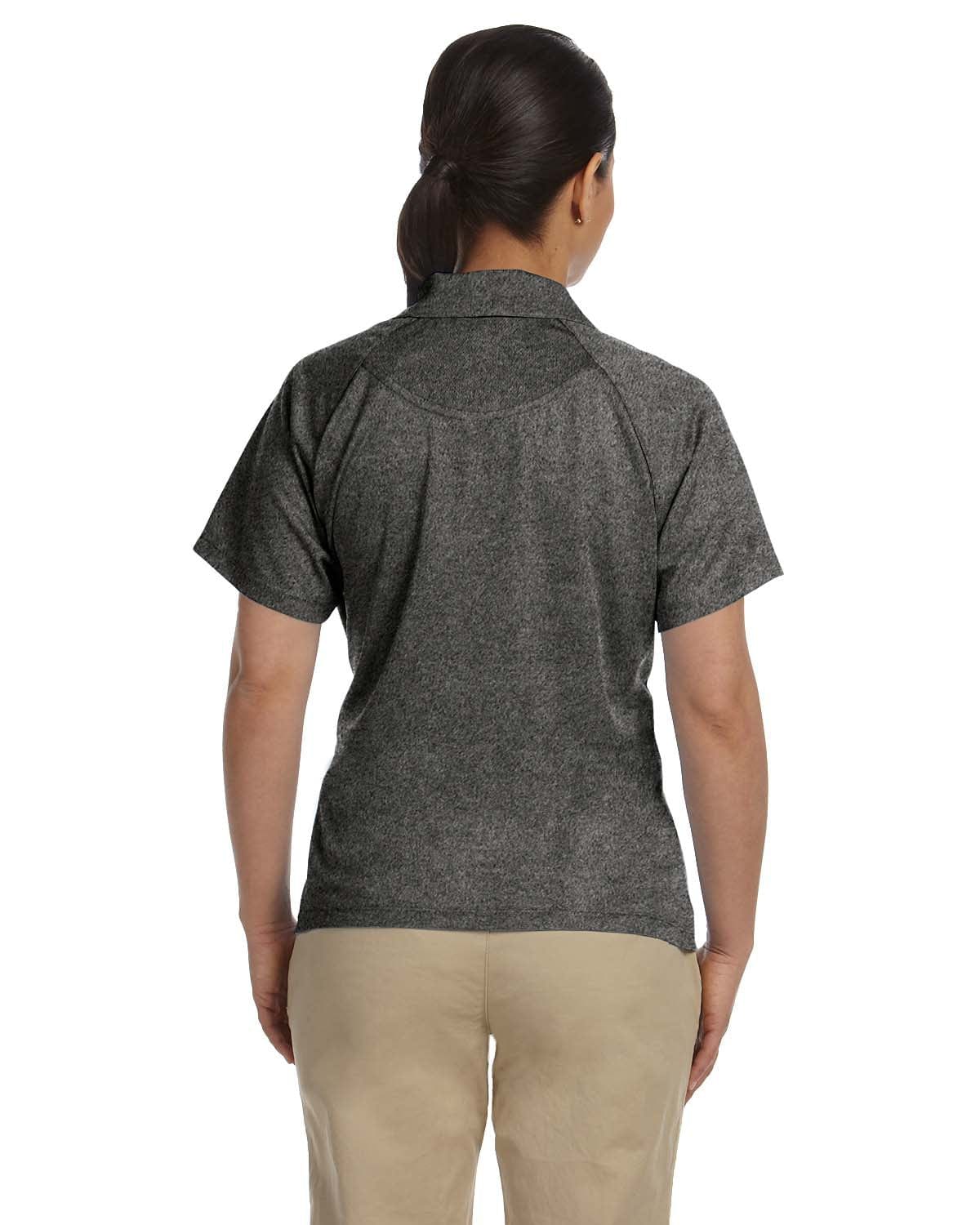 Harriton Ladies Polytech Mesh Polo Shirt M374W | Charcoal - Back