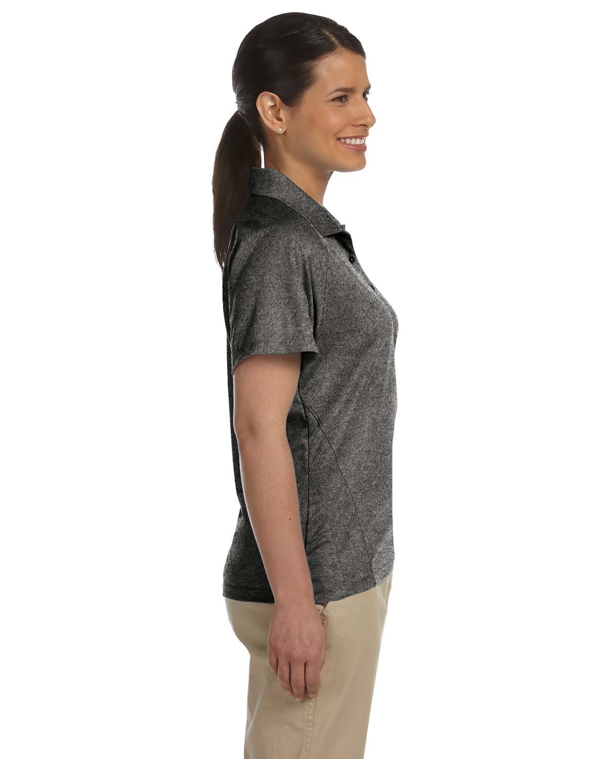 Harriton Ladies Polytech Mesh Polo Shirt M374W | Charcoal - Side