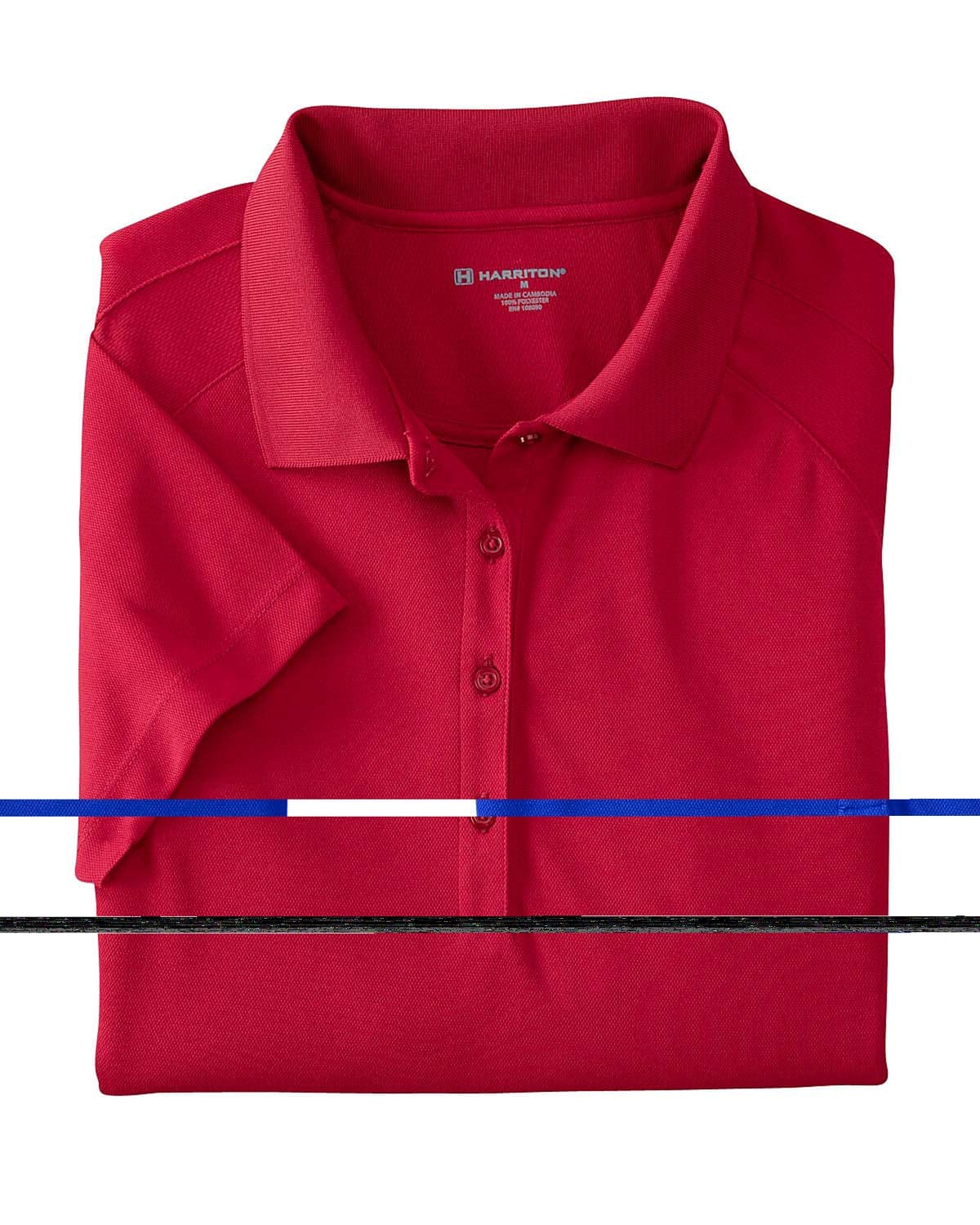 Harriton Ladies Polytech Mesh Polo Shirt M374W | Red - Front