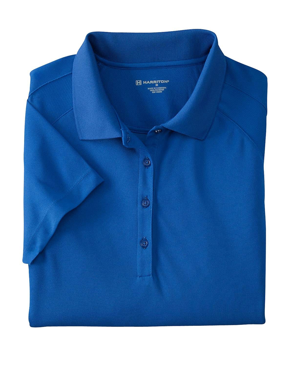 Harriton Ladies Polytech Mesh Polo Shirt M374W | True Royal - Front