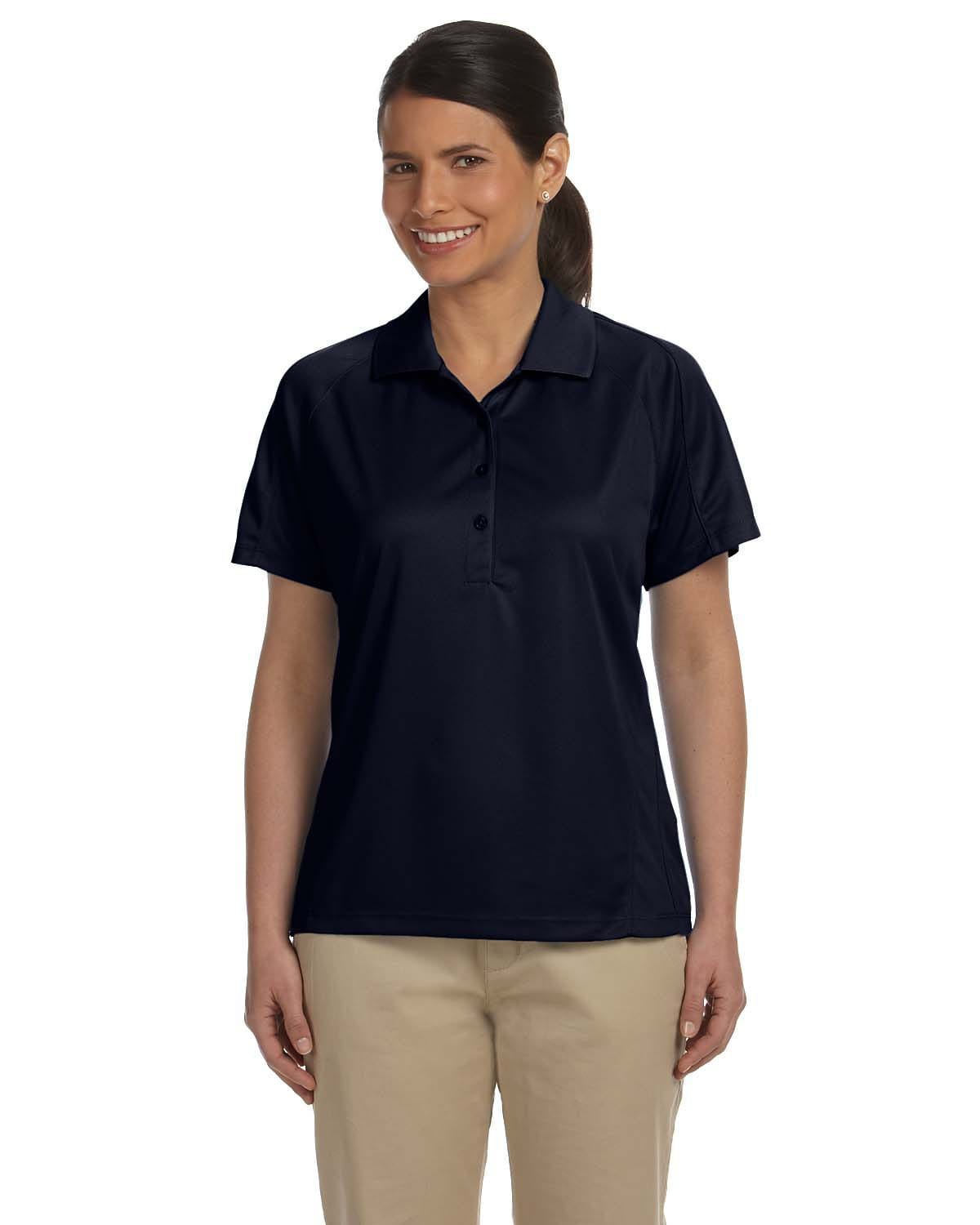 Harriton Ladies Polytech Mesh Polo Shirt M374W | Navy - Front